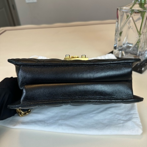 Authentic Christian Dior Black Leather Shoulder Bag With Gold hardware - Picture 8 of 16